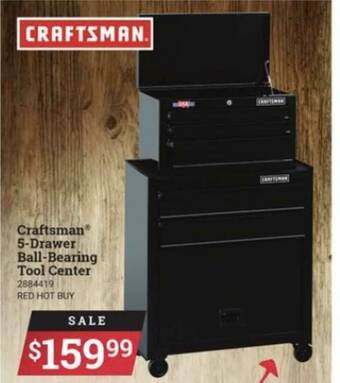 Ace Hardware Craftsman® 5-Drawer Ball-Bearing Tool Center offer