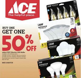 Ace Hardware Feit Electric LED Bulbs 50% Off offer
