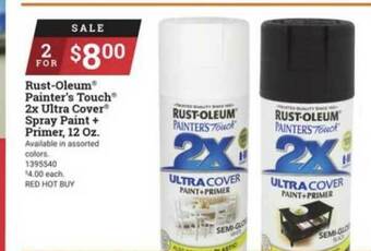 Ace Hardware Rust-Oleum® Painter's Touch® 2x Ultra Cover® Spray Paint + Primer 12 Oz offer