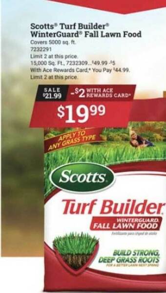 Ace Hardware Scotts® Turf Builder® WinterGuard® Fall Lawn Food offer