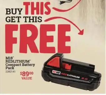 Ace Hardware M18™ Redlithium™ Compact Battery Pack offer