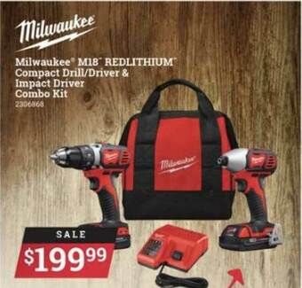Ace Hardware Milwaukee® M18™ Redlithium™ Compact Drill-Driver & Impact Driver Combo Kit offer