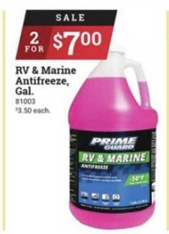 Ace Hardware RV & Marine Antifreeze Gal. offer