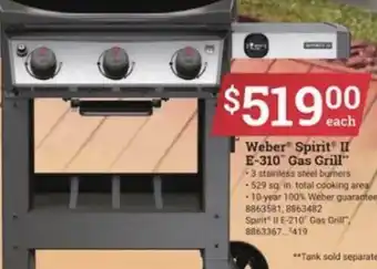 Ace Hardware Weber® Spirit® II E-310™ Gas Grill™ offer