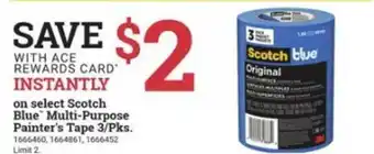 Ace Hardware Scotch Blue™ Multi-Purpose Painter's Tape 3-Pks. offer