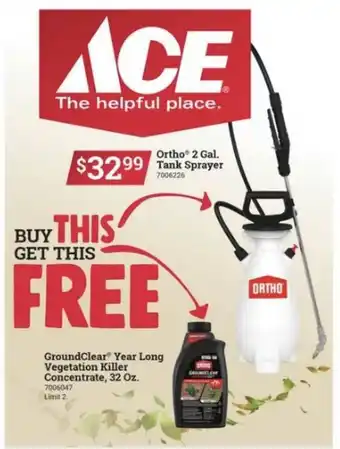 Ace Hardware GroundClear® Year Long Vegetation Killer Concentrate 32 Oz. offer