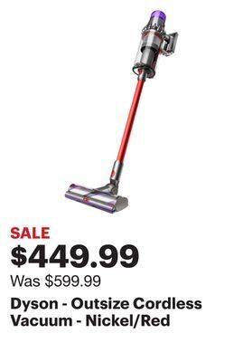 Best Buy Dyson - outsize cordless vacuum - nickel/red offer