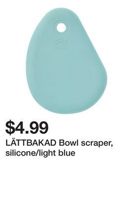 Ikea Lättbakad bowl scraper, silicone/light blue offer