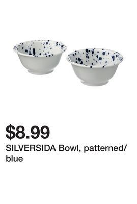 Ikea Silversida bowl, patterned/blue offer