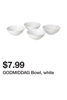 Ikea Godmiddag bowl, white offer