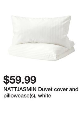 Ikea Nattjasmin duvet cover and pillowcase(s), white offer