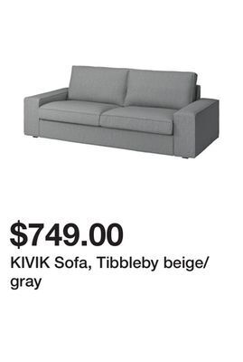 Ikea Kivik sofa, tibbleby beige/gray offer