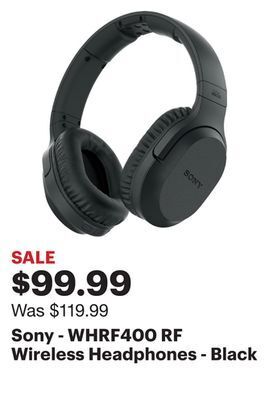 Best Buy Sony - whrf400 rf wireless headphones - black offer
