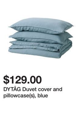 Ikea Dytåg duvet cover and pillowcase(s), blue offer
