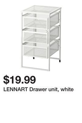 Ikea Lennart drawer unit, white offer