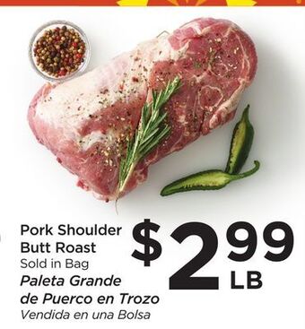 Food 4 Less Pork shoulder butt roast offer
