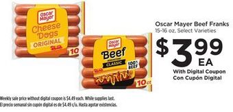 Food 4 Less Oscar mayer beef franks offer