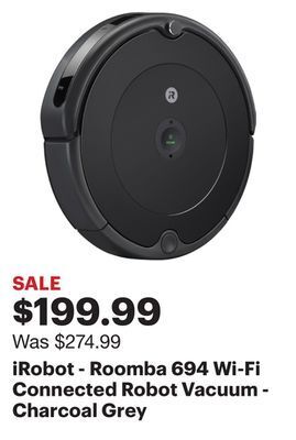 Best Buy Irobot - roomba 694 wi-fi connected robot vacuum - charcoal grey offer