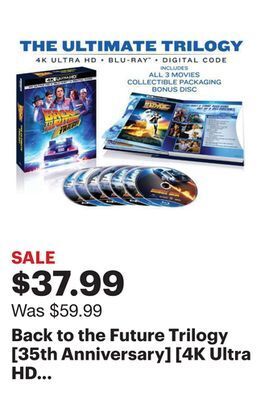 Best Buy Back to the future trilogy [35th anniversary] [4k ultra hd blu-ray/blu-ray] offer
