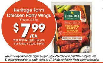 Ralphs Heritage farm chicken party wings offer