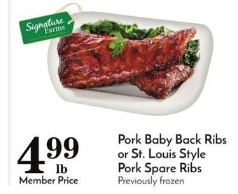 Pavilions Pork baby back ribs or st. louis style pork spare ribs offer