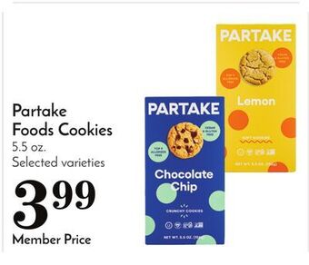 Pavilions Partake foods cookies offer