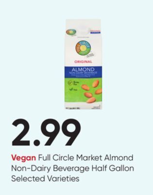 Stater Bros Vegan full circle market almond non-dairy beverage offer