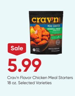 Stater Bros Crav'n flavor chicken meal starters offer
