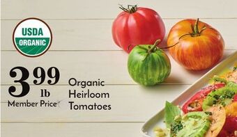 Pavilions Organic heirloom tomatoes offer