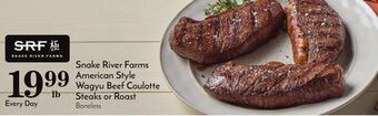 Pavilions Snake river farms american style wagyu beef coulotte steaks or roast offer