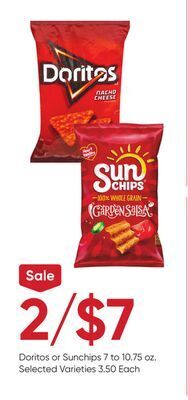 Stater Bros Doritos or sunchips offer