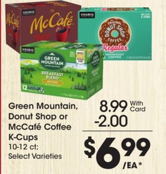 Ralphs Green mountain, donut shop or mccafé coffee k-cups offer