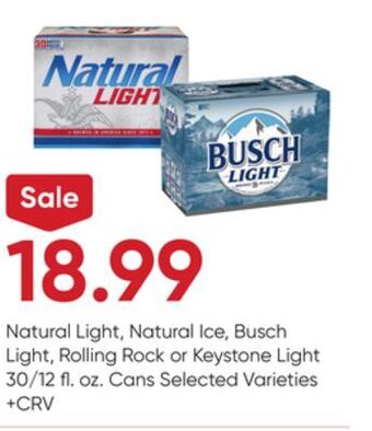 Stater Bros Natural light, natural ice, busch light, rolling rock or keystone light offer
