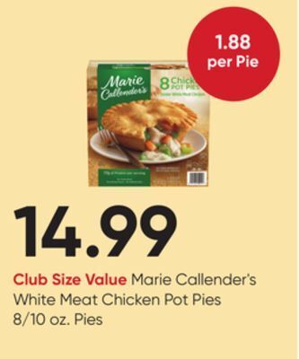 Stater Bros Marie callender's white meat chicken pot pies offer