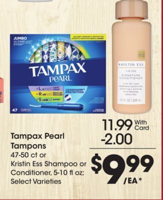 Ralphs Tampax pearl tampons offer
