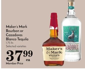 Pavilions Maker's mark bourbon or cazadores blanco tequila offer