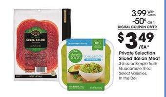 Ralphs Private selection sliced italian meat offer