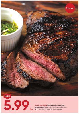 Stater Bros Usda choice beef loin tri tip roast offer