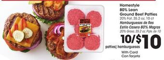 Ralphs Homestyle 80% lean ground beef patties offer