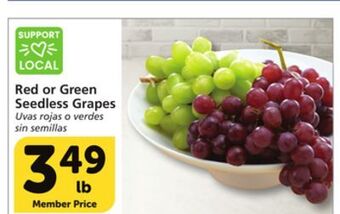Albertsons Red or green seedless grapes offer