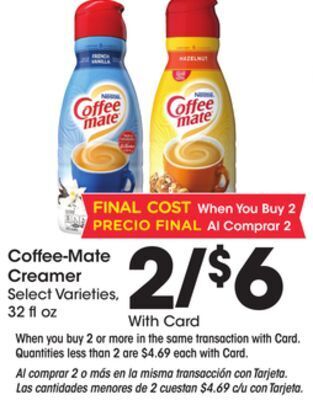 Ralphs Coffee-mate creamer offer