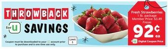 Vons Fresh strawberries offer