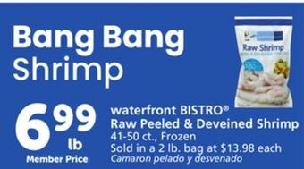 Vons Waterfront bistro raw peeled & deveined shrimp offer