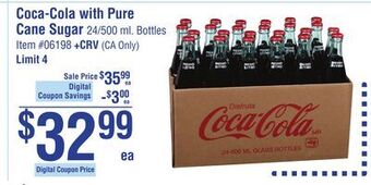 Smart & Final Coca-cola with pure cane sugar offer