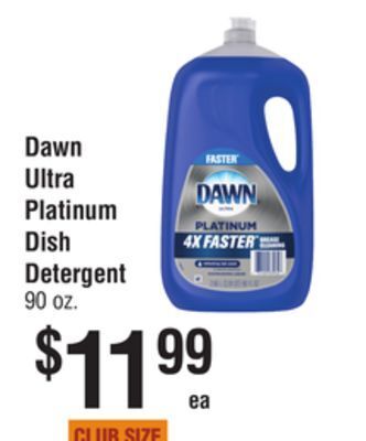 Smart & Final Dawn ultra platinum dish detergent offer
