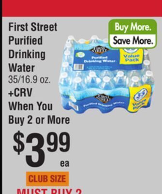Smart & Final First street purified drinking water offer