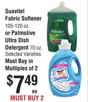 Smart & Final Suavitel fabric softener or palmolive ultra dish detergent offer