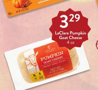 Fresh Thyme Laclare pumpkin goat cheese offer