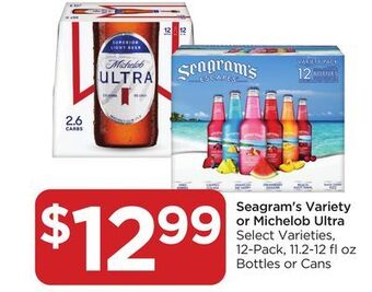 Food 4 Less Seagram's variety or michelob ultra offer