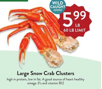 Fresh Thyme Large snow crab clusters offer
